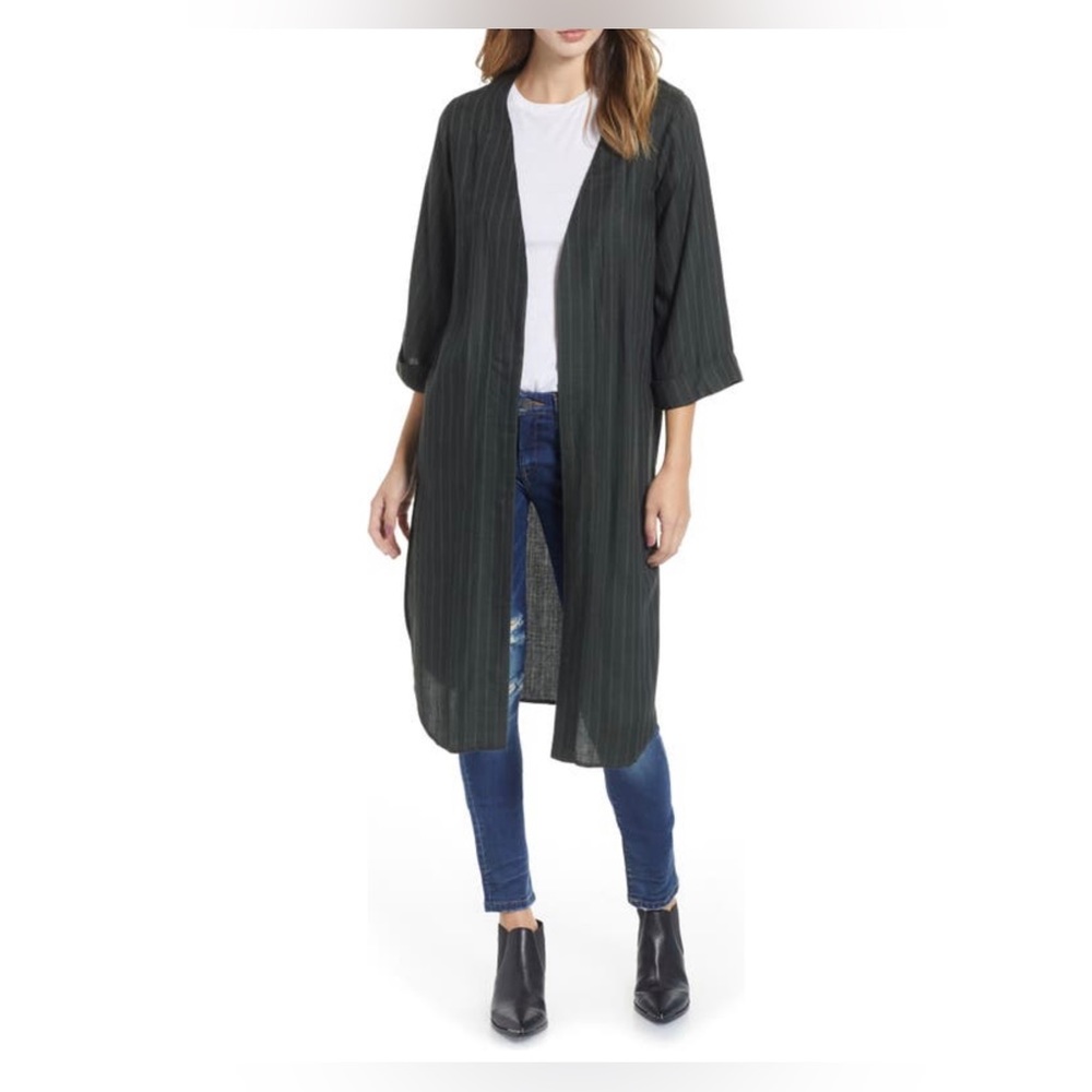 Socialite Shadow Stripe Duster Jacket